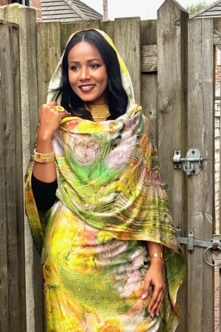 Lime Green Pattern Sparkle Half Width French Silk