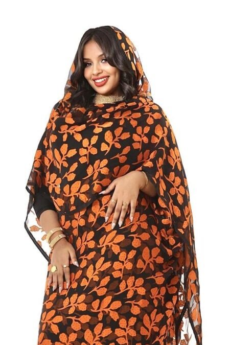 Pumpkin Leaves Half Width Jacquard Silk