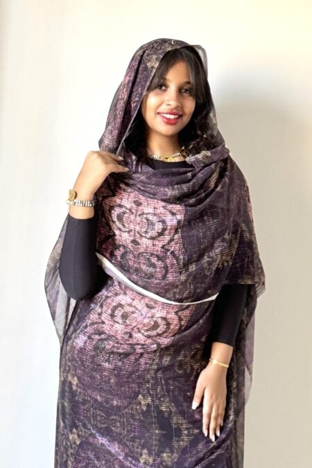 Byzantium Pattern Sparkle Half Width Silk