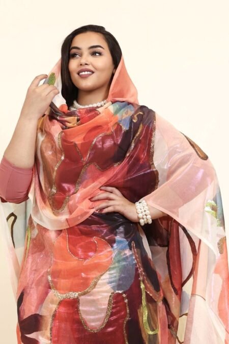 Brick Pattern Sparkle Half Width Laser Silk