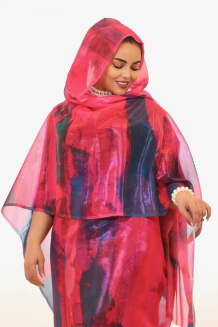 Fuchsia Pattern Sparkle Half Width Lazier Silk
