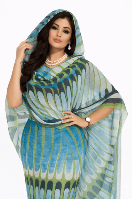 Blue Pattern Half Width Voile