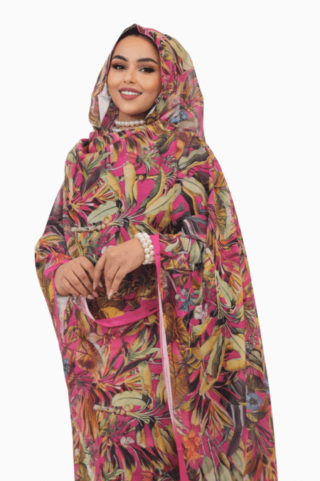 Pink Floral Full Width Voile