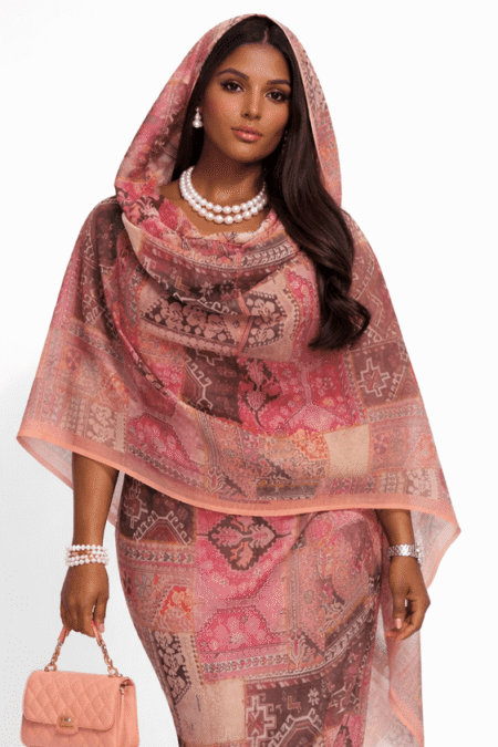 Pink Pattern Half Width Voile