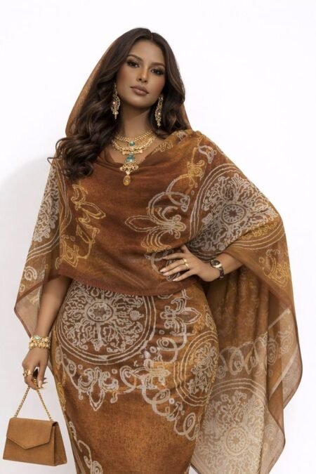 Honey Shaded Pattern Full Width Voile