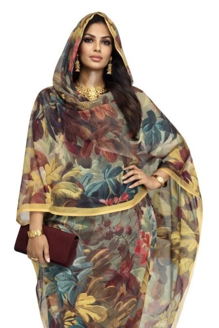 Mix Coloured Floral Full Width Voile