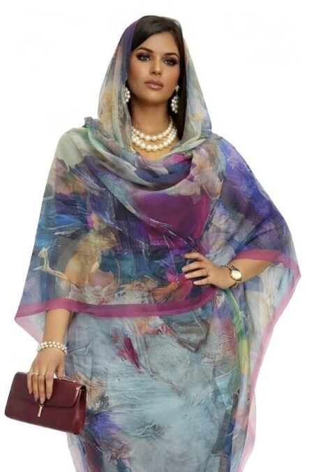 Blue Pattern Half Width Voile