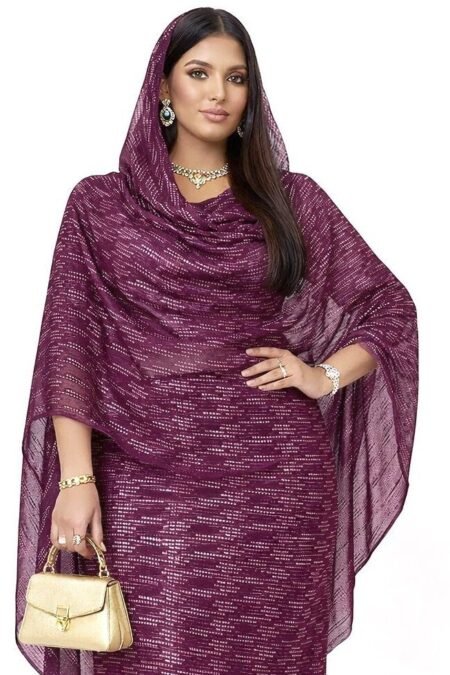 Magenta Haze Pattern Sparkle Half Width Silk